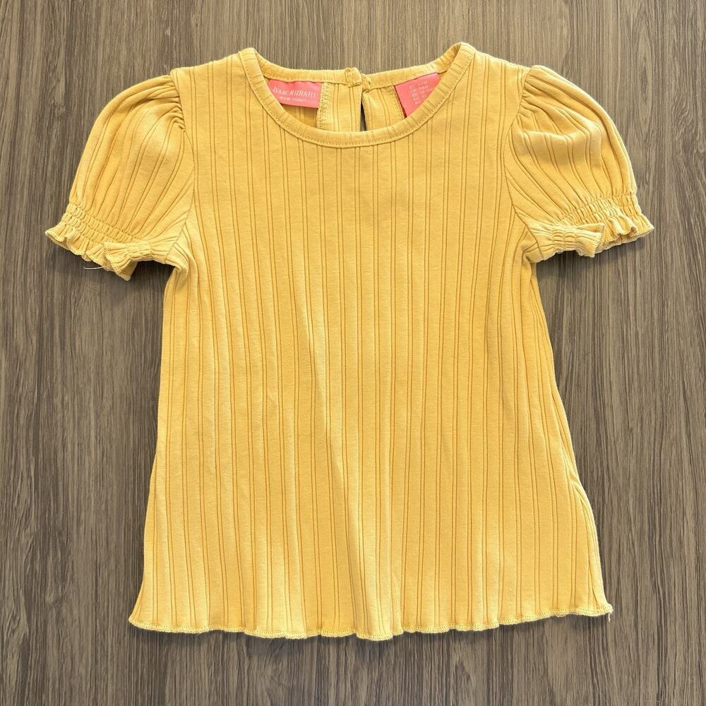 Isaac Mizrahi Girls Ribbed Yellow Short Sleeve T-Shirt Size 12-24M
